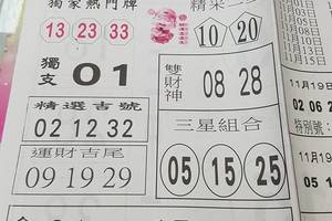 11/21-11/22  台北鐵報-今彩539參考