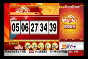 106年5月10日 今彩539開獎號碼  