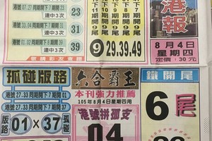 8/4  台北港報-六合彩參考